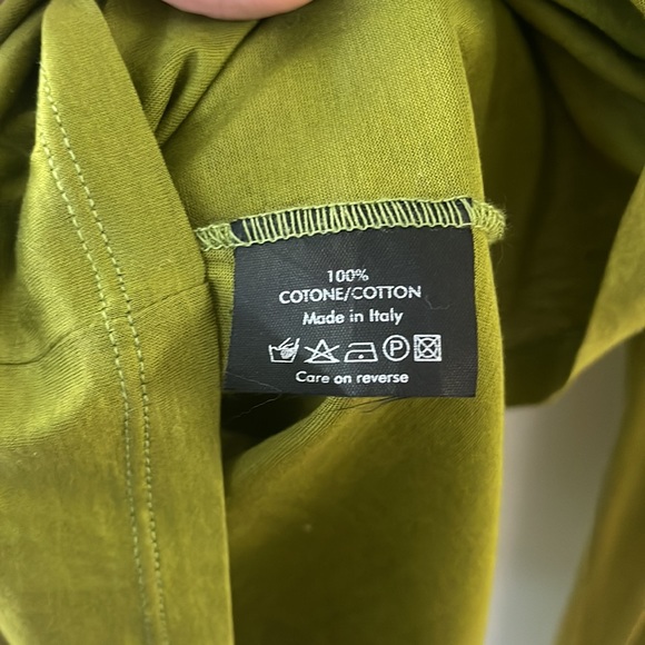 Gucci green vintage long sleeve cotton with gold studs and cuffs, size M - Picture 9 of 10